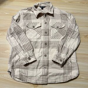 The BC. Clothing Co 100% Cotton Plaid Shacket in Beige Women’s size Small